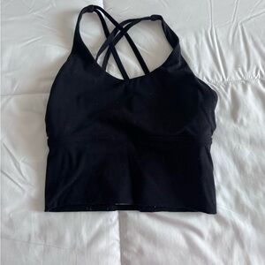 NVGTN Black Cross-Back Crop Top